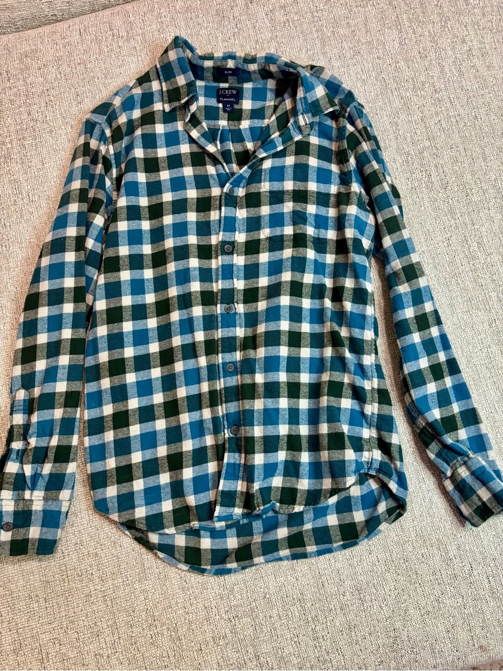 J. Crew Green & Blue Plaid Long-Sleeve Button-Down Shirt